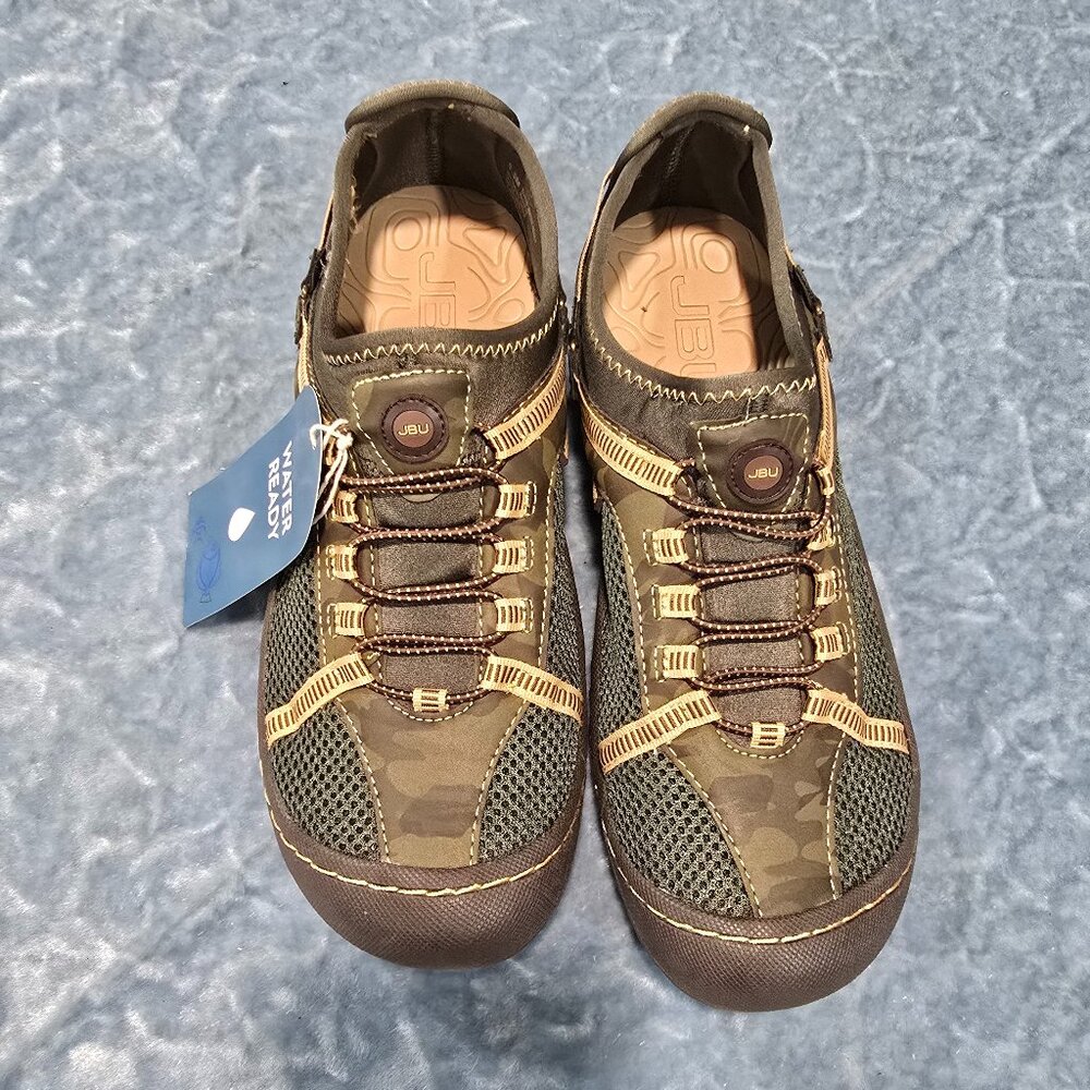 JBU Brown and Tan Athletic Slip-On Sneakers